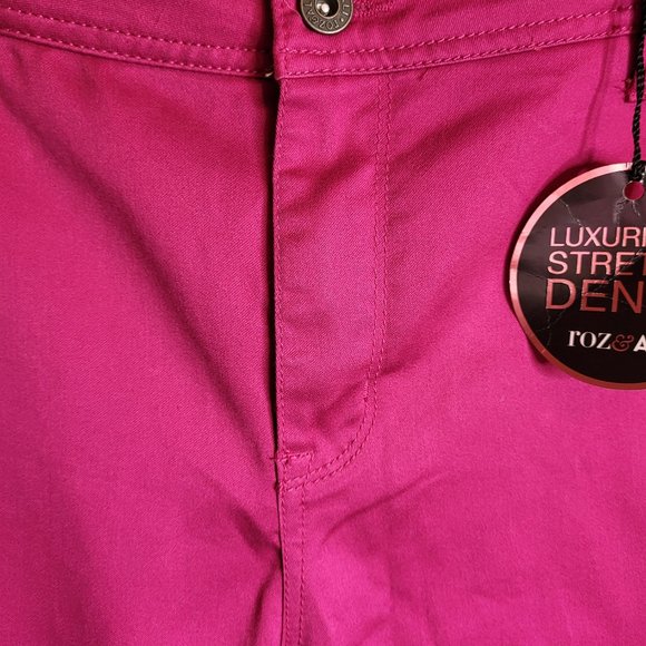 NWT roz & ALI womens Pink Stretch Denim Jeans, Size 20, woman skinny - Picture 2 of 9